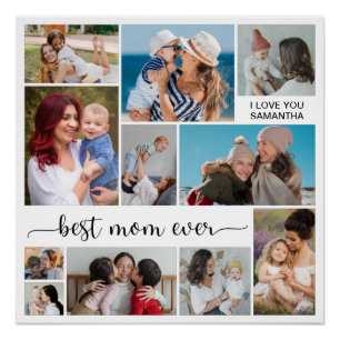 11 FotoCollage Beste Mama je glänzend Poster