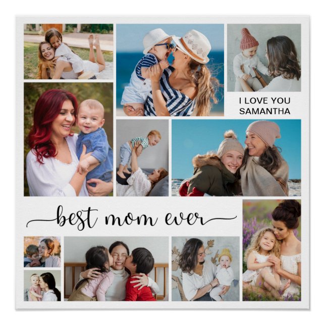 11 FotoCollage Beste Mama je glänzend Poster (Vorderseite)