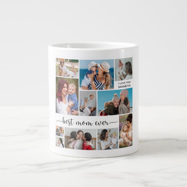 11 FotoCollage Beste Mama je Jumbo-Tasse (Vorderseite)