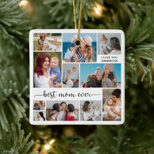 11 FotoCollage Beste Mama je Keramikornament