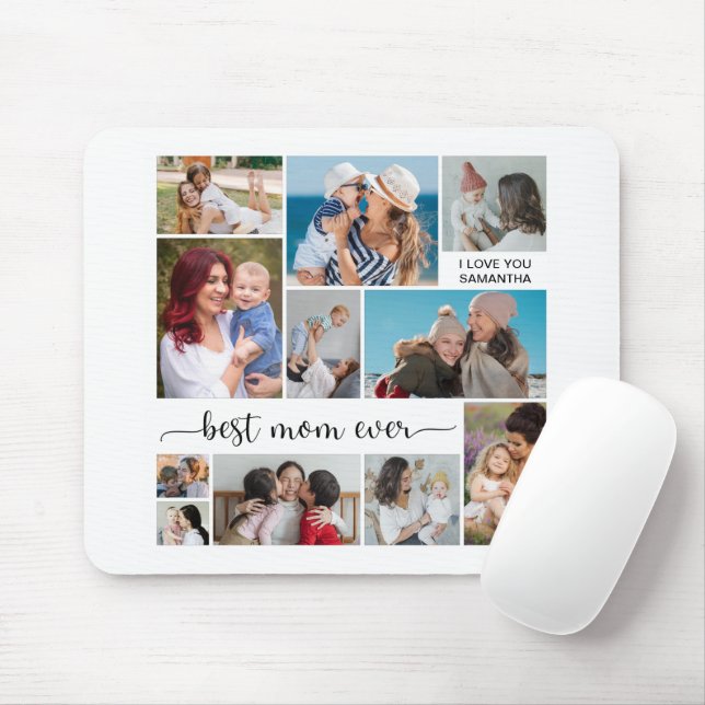 11 FotoCollage Beste Mama je Mousepad (Mit Mouse)