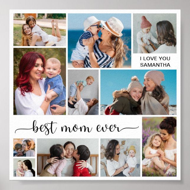 11 FotoCollage Beste Mama je Poster (Vorne)