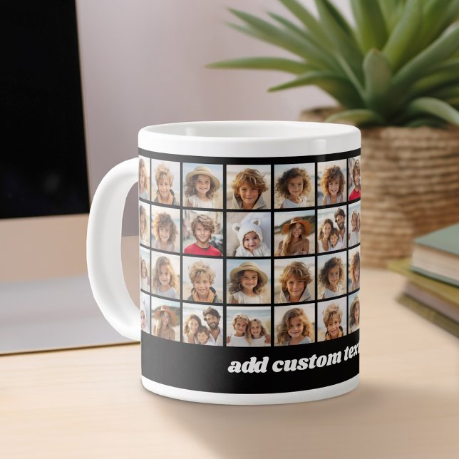 11 Fotomaterial - alles in allem Muster mit Text Jumbo-Tasse (Personalized mug)