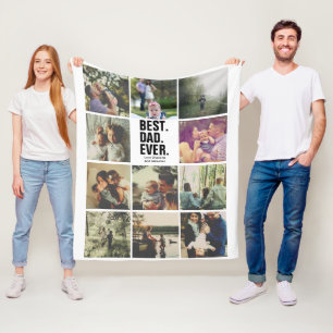 11 Fotos Collage personalisiert Vatertag Fleecedecke