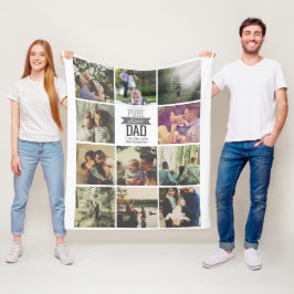 11 Fotos Collage personalisiert Vatertag Fleecedecke
