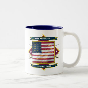 11. Freiwillige Infanterie Michigans Zweifarbige Tasse