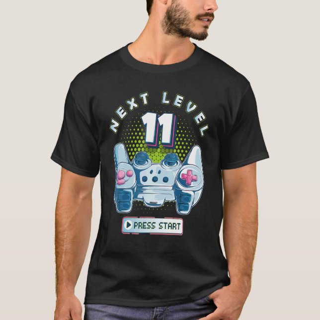 11 Gamer Next Level 11 Gaming Controller zum Gebur T-Shirt (Vorderseite)