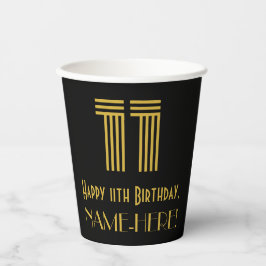 11. Geburtstag: Art Deco Inspiriert Look "11" & Na Pappbecher