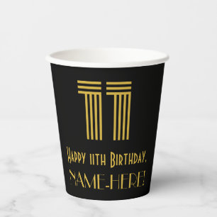 11. Geburtstag: Art Deco Inspiriert Look "11" & Na Pappbecher