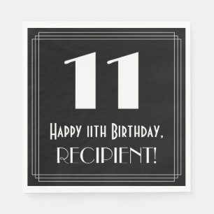 11. Geburtstag ~ Art Deco Inspiriert Look "11", Na Serviette