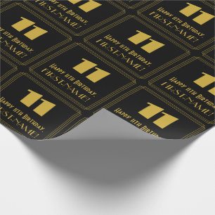 11. Geburtstag – Art Deco inspiriertes Aussehen "1 Geschenkpapier