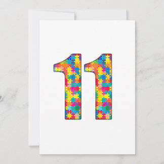 11. Geburtstag Autismus Beilage für Junge Mädchen Einladung