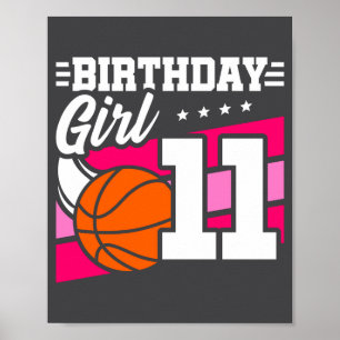 11. Geburtstag Basketball Geburtstag 11 Jahre alte Poster