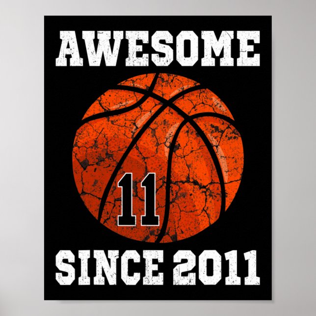 11. Geburtstag Basketball Spieler 11 Jahre alte Vi Poster (Vorne)