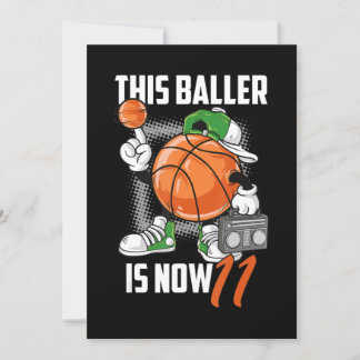 11. Geburtstag Basketball-Spieler Funny 11 Jahre a Einladung
