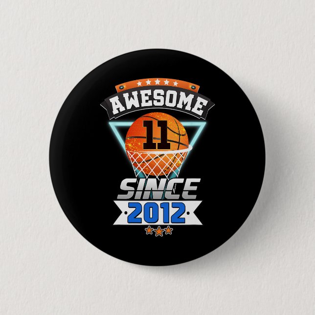 11. Geburtstag Basketball-Spieler Phantastisch sei Button (Vorderseite)