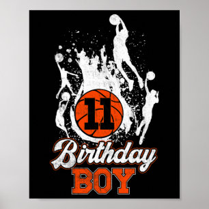 11. Geburtstag Basketball Thema Geburtstag Junge 1 Poster