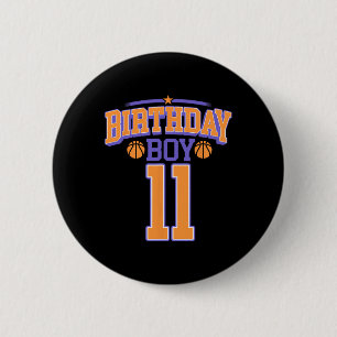 11. Geburtstag Boy Bysketbyll Lover 11 Jahre Altes Button