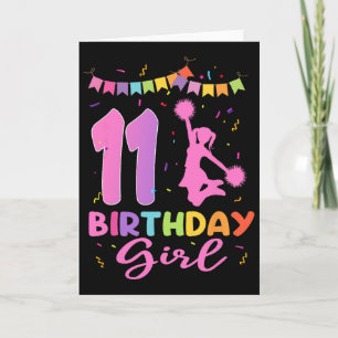 11. Geburtstag Cheerleading 11 Jahre alter Geburts Karte
