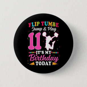 11. Geburtstag Cheerleading Mädchen 11 Jahre alt C Button