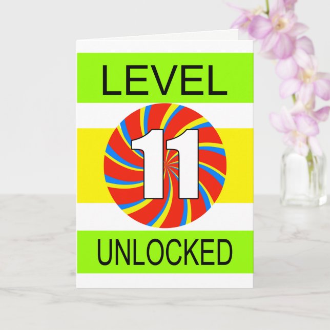 11. Geburtstag Computer Gamer Karte (Orchidee)