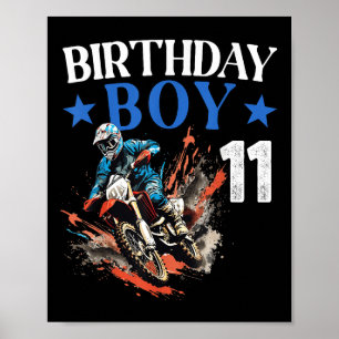 11. Geburtstag Dirt Bike Motocross 11 Jahre alt B- Poster