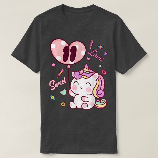 11. Geburtstag EinhornOutfit T-Shirt (Design vorne)