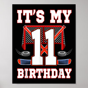 11. Geburtstag Eishockeyspieler 11 Jahre altes Par Poster