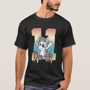 11. Geburtstag Elfte Geburtstag Niedliches Einhorn T-Shirt