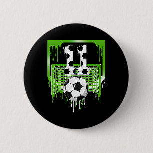 11. Geburtstag Fußball Eis Drip 11 Jahre alte Pa Button