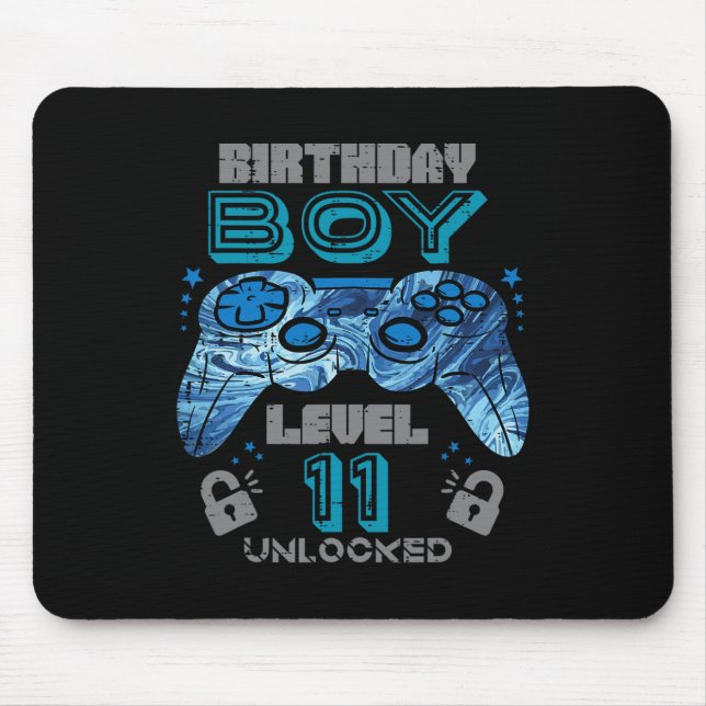 11. Geburtstag Gamer Level 11 Entsperrtes Videospi Mousepad (Vorne)