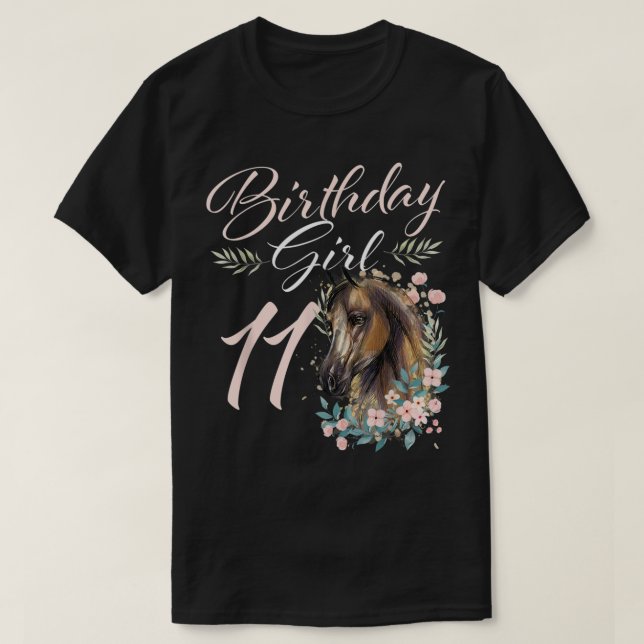 11. Geburtstag Girl Horse Lover 11 Years Old Bday  T-Shirt (Design vorne)