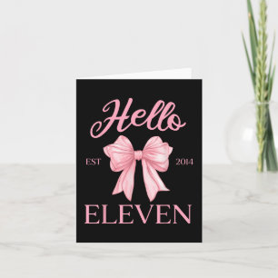 11. Geburtstag Girl Niedlich Coquette Bow Hallo El Karte