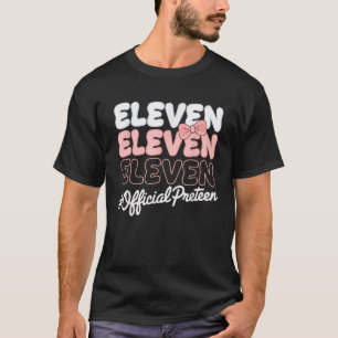 11. Geburtstag Girl Pink Coquette Bow Niedlich 11 T-Shirt