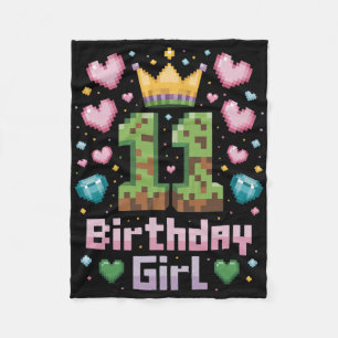 11. Geburtstag Girl Shirt Gaming Pixel Party 11 Ja Fleecedecke