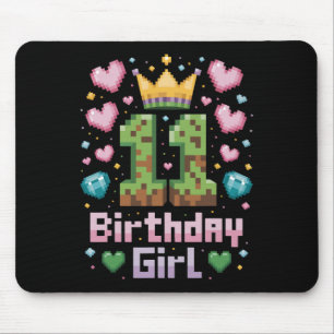 11. Geburtstag Girl Shirt Gaming Pixel Party 11 Ja Mousepad
