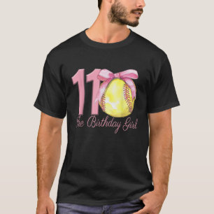 11. Geburtstag Girl Softball Team Coquette Pink Bo T-Shirt