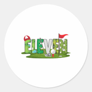 11. Geburtstag Golf Thema 11 Jahre Alte Kinder Spo Runder Aufkleber