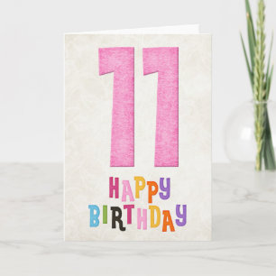 11. Geburtstag Happy Birthday Card Design 3 Karte