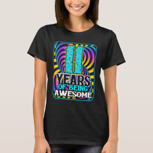 11. Geburtstag Idea Gefärbte Krawatte 11 Jahr des T-Shirt