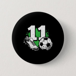 11. Geburtstag Junge Fußballspieler Fußll 11 Jahre Button