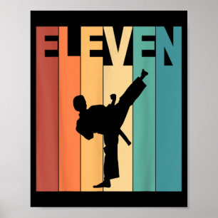 11. Geburtstag Karate Taekwondo Thema 11 Jahre alt Poster