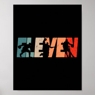 11. Geburtstag Retro Basketball 11 Jahre alter Jun Poster