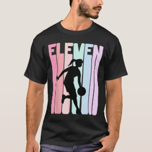 11. Geburtstag Retro Bysketbyll Spieler 11 Jahre a T-Shirt