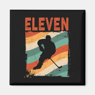 11. Geburtstag Retro Eishockey 11 Jahre alter Jung Magnet