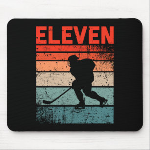 11. Geburtstag Retro Eishockey 11 Jahre alter Jung Mousepad