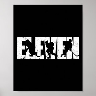 11. Geburtstag Retro Eishockey 11 Jahre alter Jung Poster