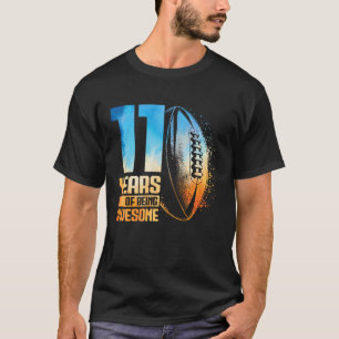 11. Geburtstag Retro Rugby Spieler 11 Jahre alter T-Shirt