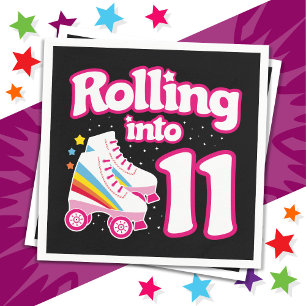 11. Geburtstag Roller Skaten 11 Jahre alter Skate Serviette