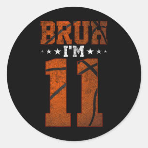 11. Geburtstag Sketll Bruh ich bin 11 Jahre alt Ge Runder Aufkleber